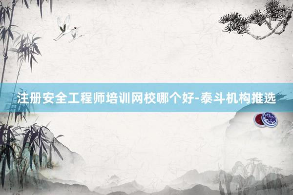 注册安全工程师培训网校哪个好-泰斗机构推选