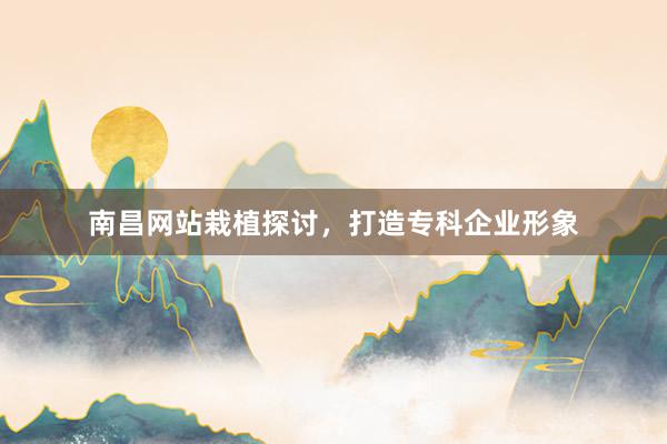 南昌网站栽植探讨，打造专科企业形象