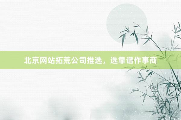 北京网站拓荒公司推选，选靠谱作事商